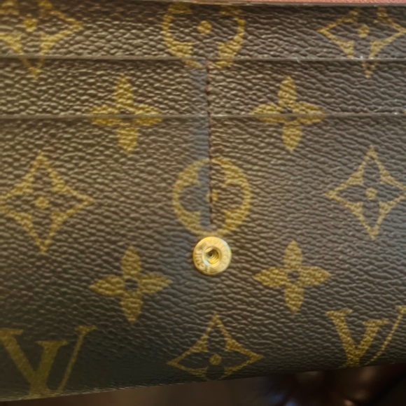 LOUIS VUITTON Long Wallet Portefeuille Sarah Monogram canvas 💯% Authentic - Picture 7 of 16
